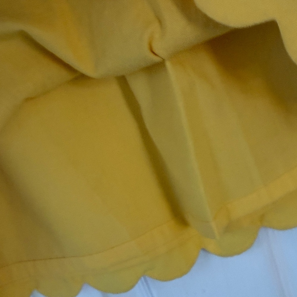 J. Crew Factory Yellow Scallop Hem Mini Skirt - Picture 3 of 5